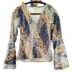 Coastal cowgirl western bell sleeved top